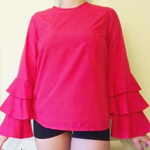 Ruffle Sleeve Blouse (M)